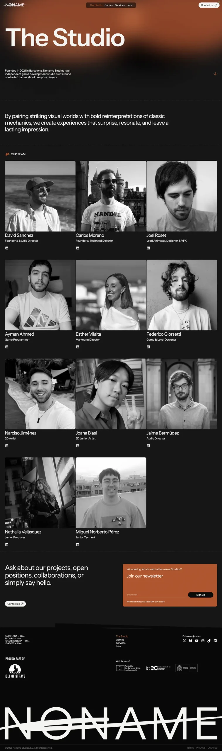 Noname Studios - The Studio Page